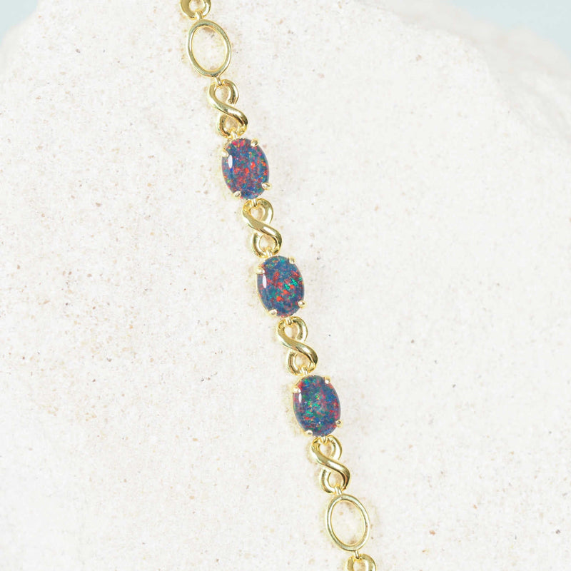 colourful opal bracelet in an eternity design