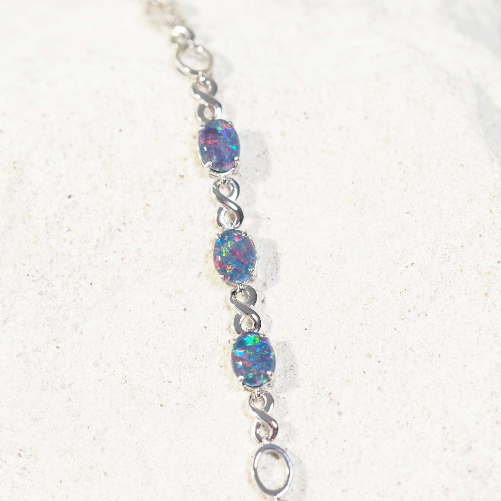 opal bracelet in silver