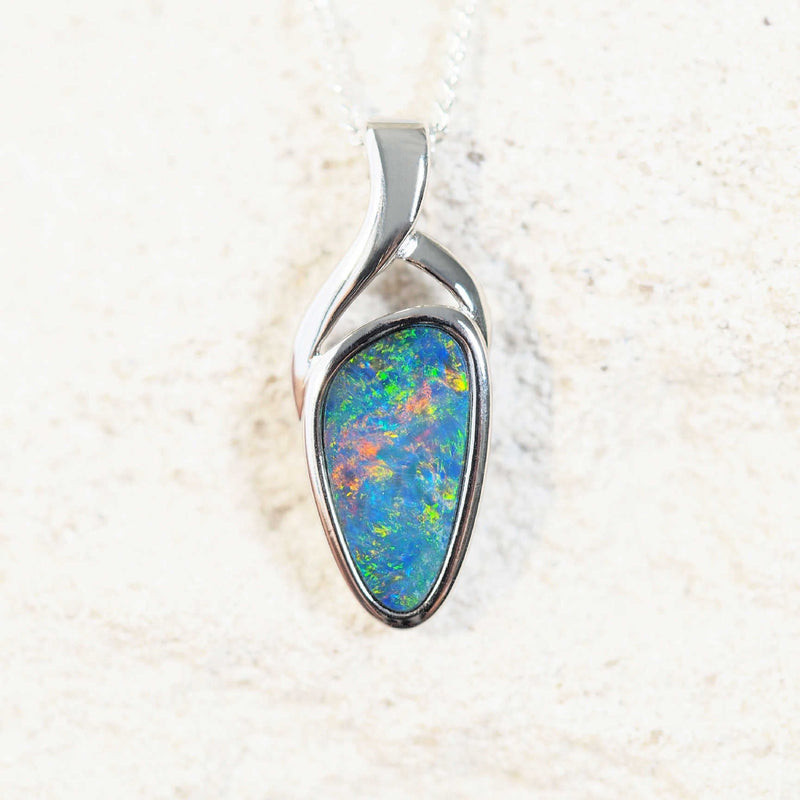 'Evie' opal pendant in sterling silver