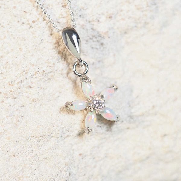 flower design opal pendant