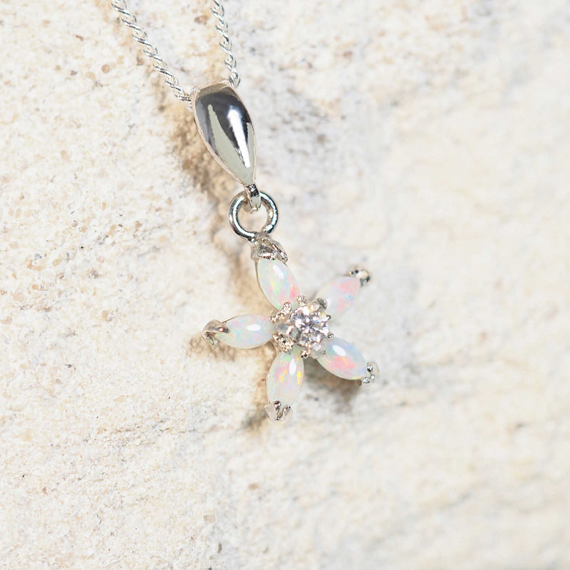 flower design opal pendant