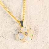 heart shaped crystal opal gold pendant