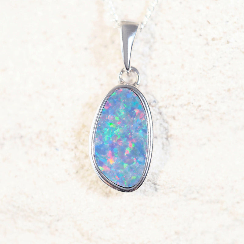 opal pendant in sterling silver