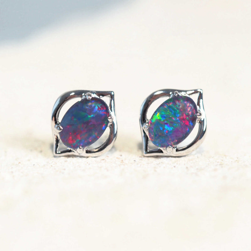 australian opal earrings studs