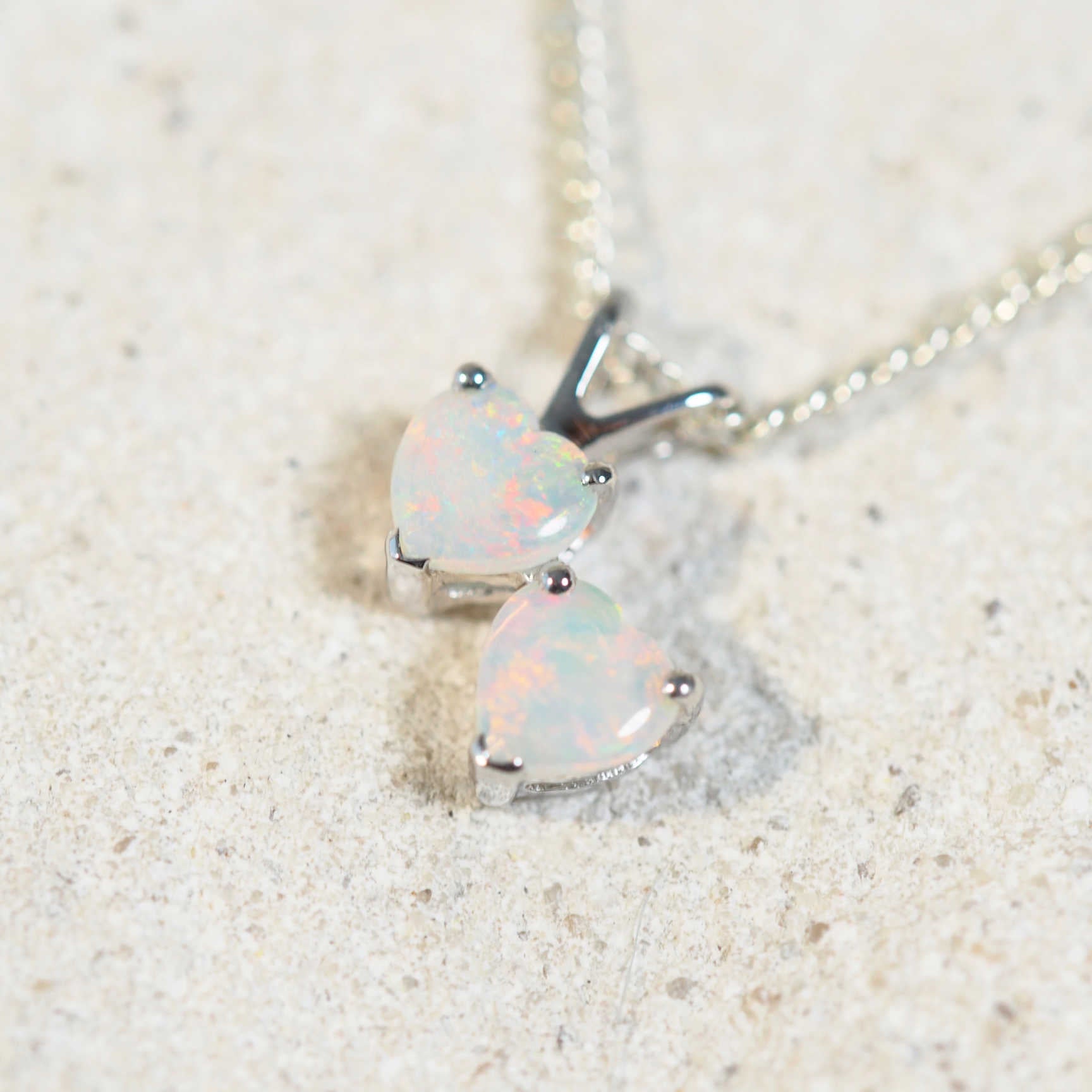 heart opal necklace