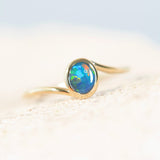 colourful opal ring in 14ct gold