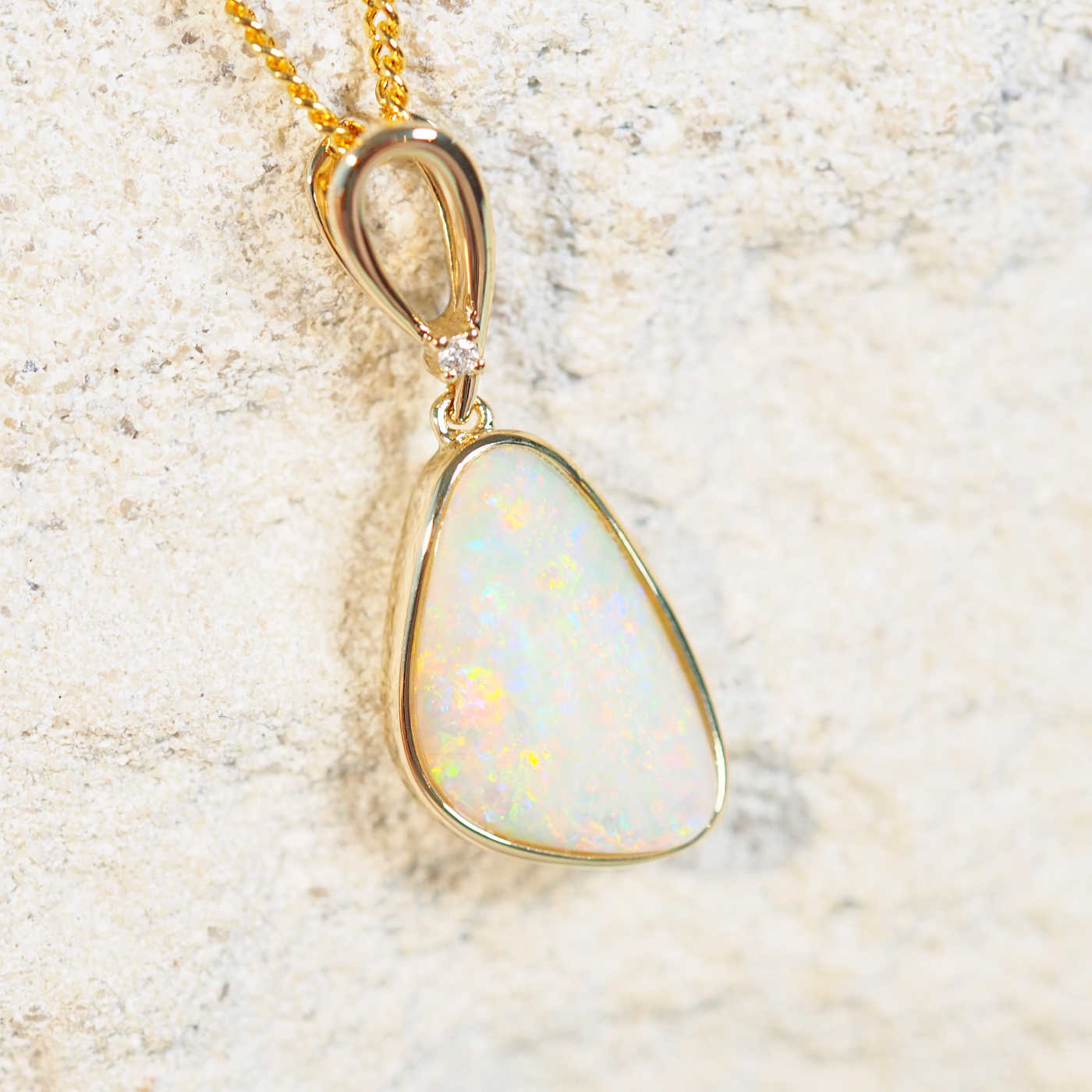 colourful crystal opal pendant