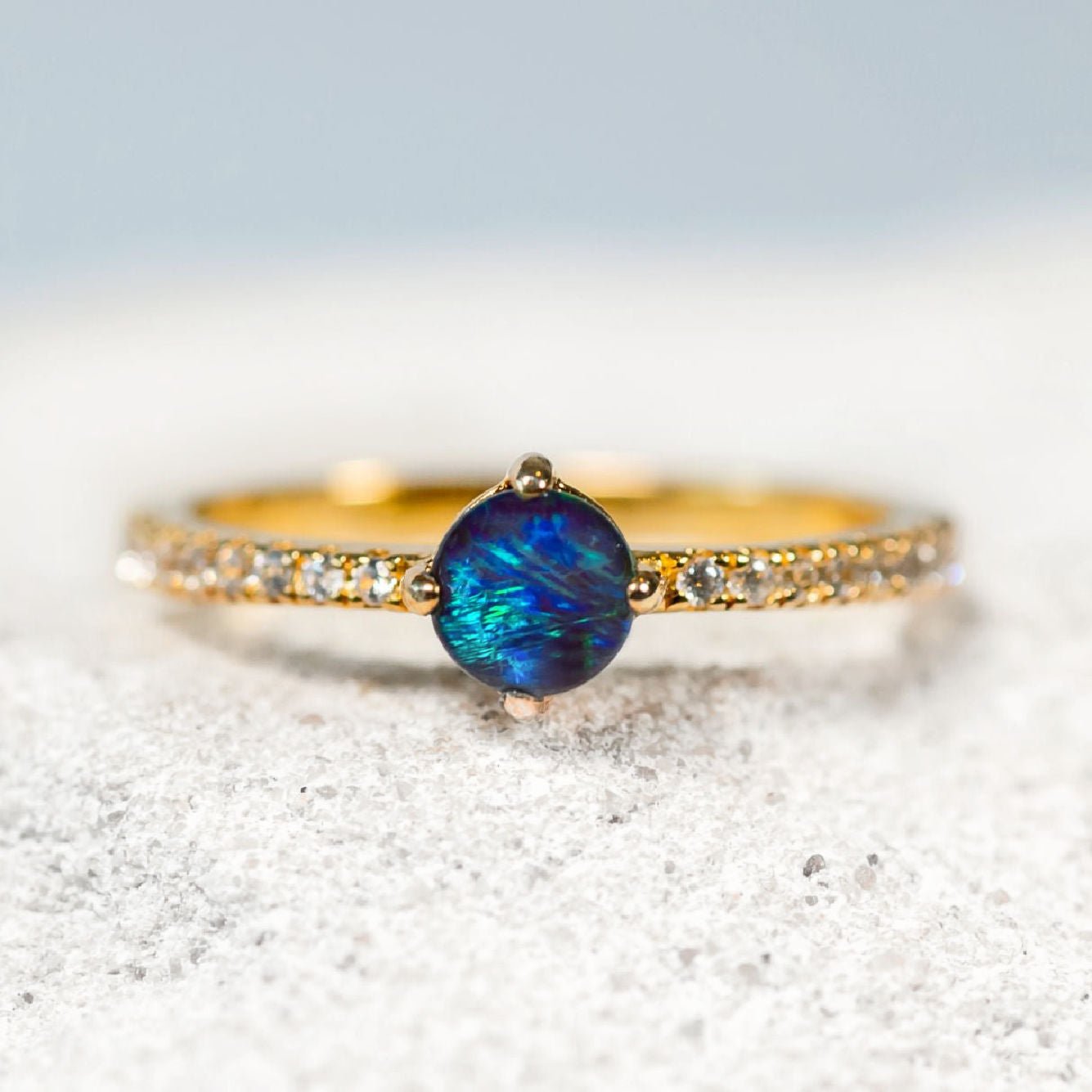 round opal ring