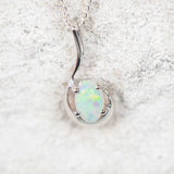 'Lia' 9ct White Gold Crystal Opal Pendant