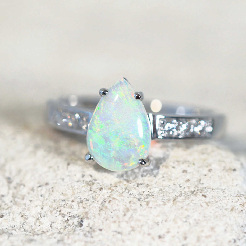 'Liberty' 18ct White Gold Crystal Opal Ring