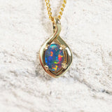 colourful triplet opal pendant