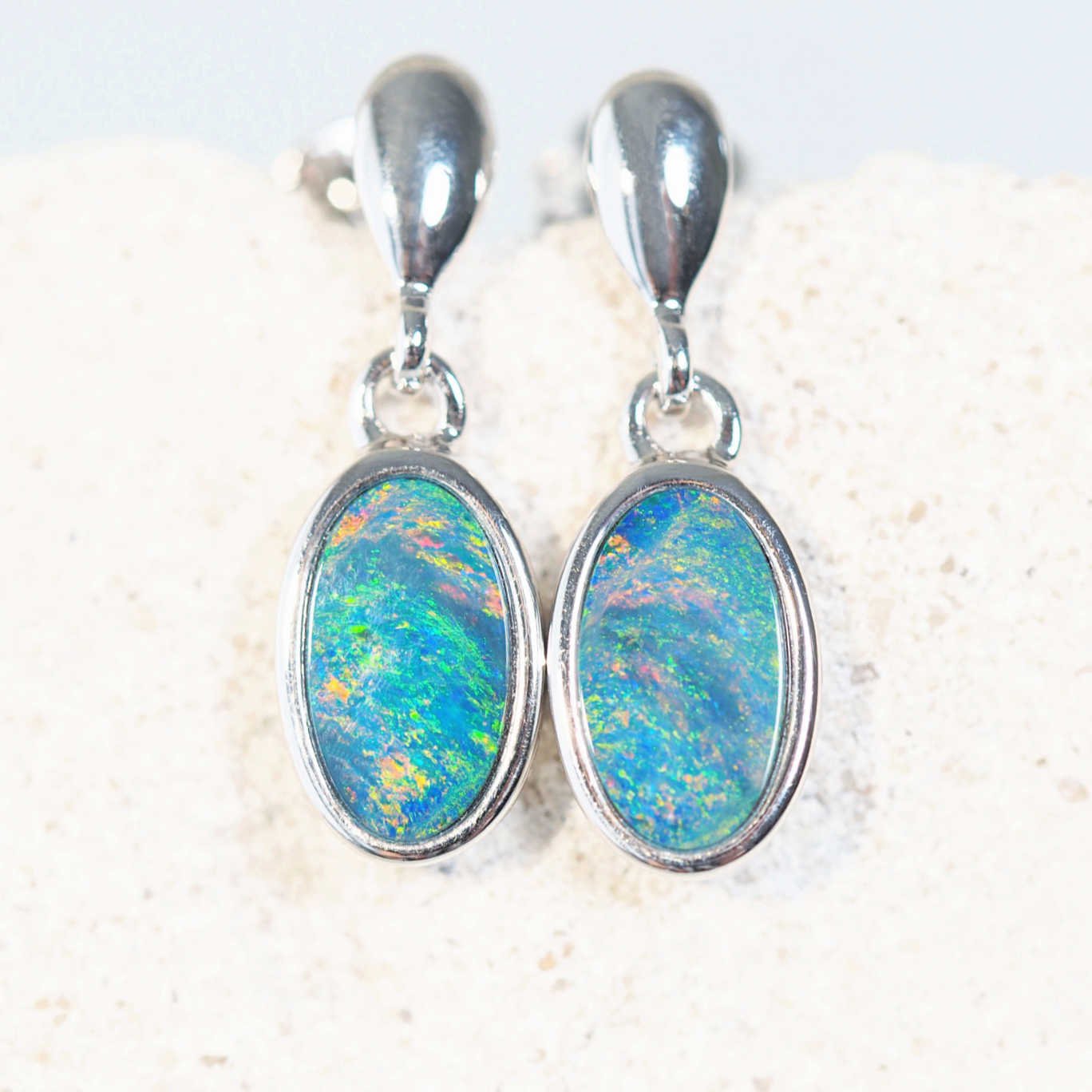 colourful rop opal earrings