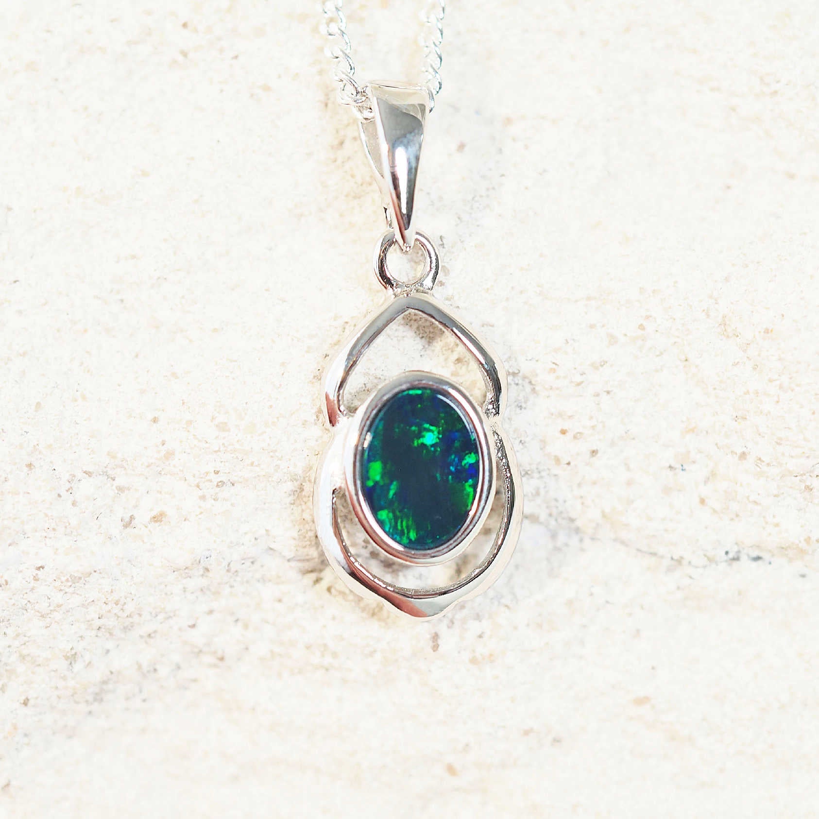 green opal pendant