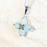 blue and green crystal opal pendant