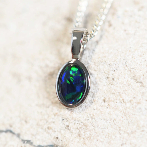 silver opal pendant