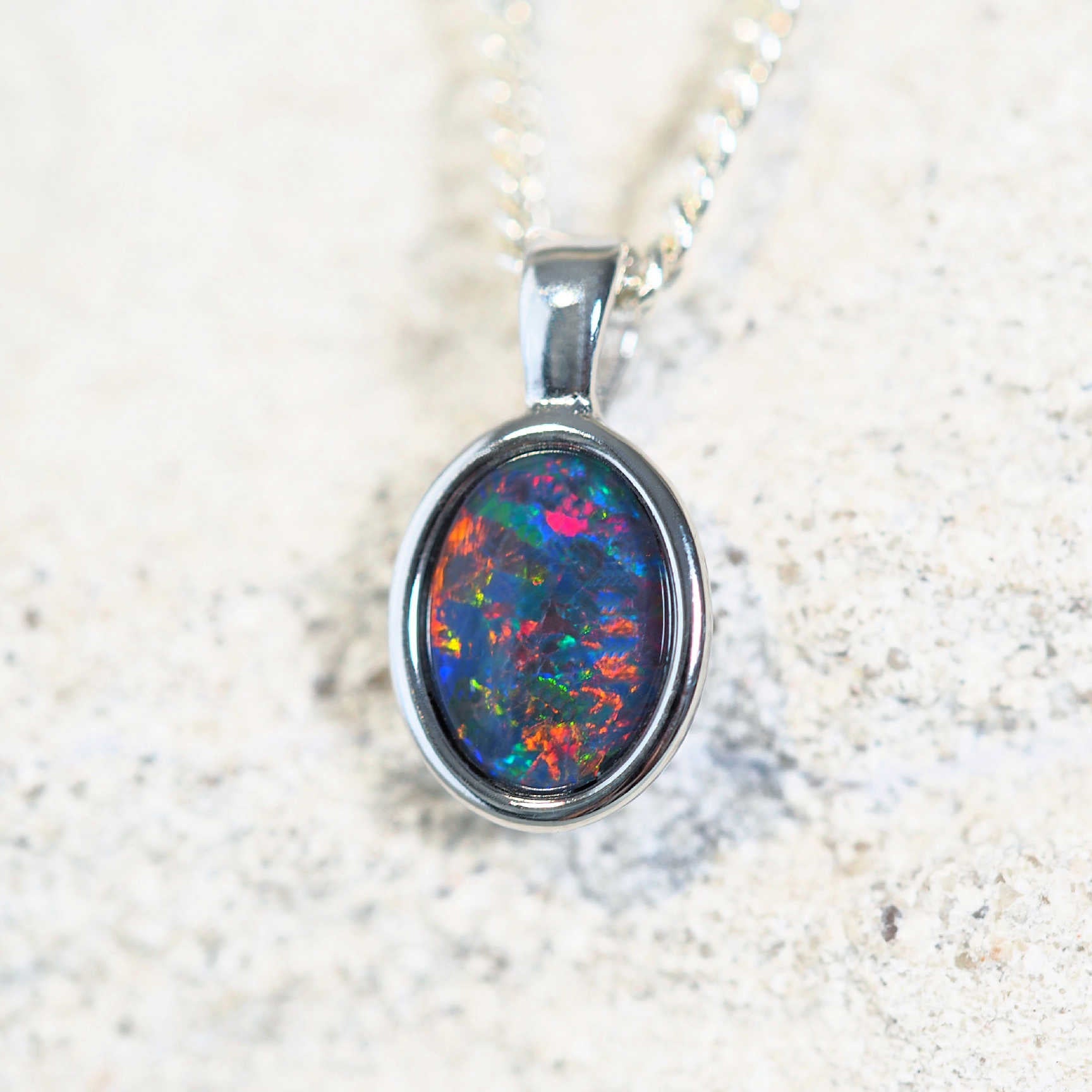 colour opal pendant