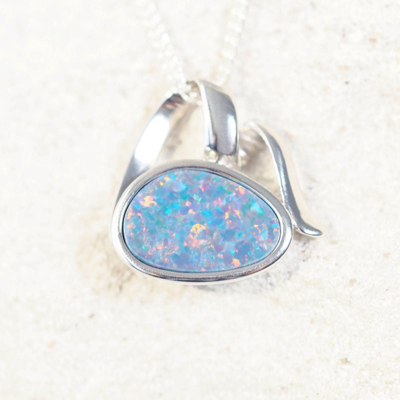 oval doublet opal pendant