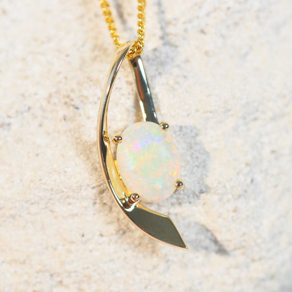 solid crystal opal pendant