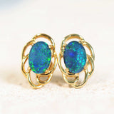 blue and green opal earrings