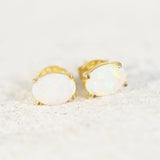 crystal opal stud earrings