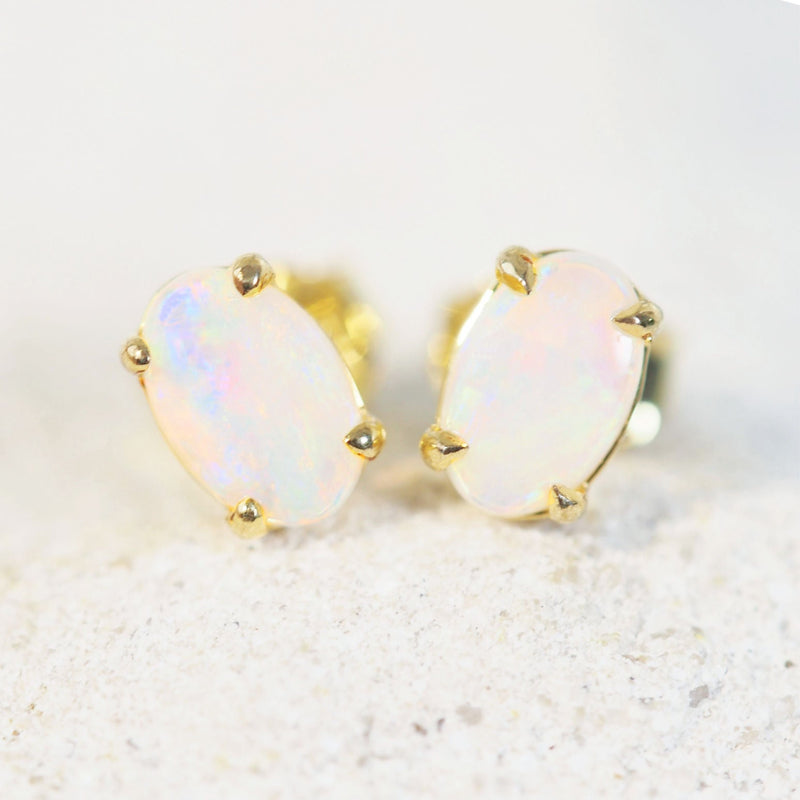 colourful crystal opal stud earrings