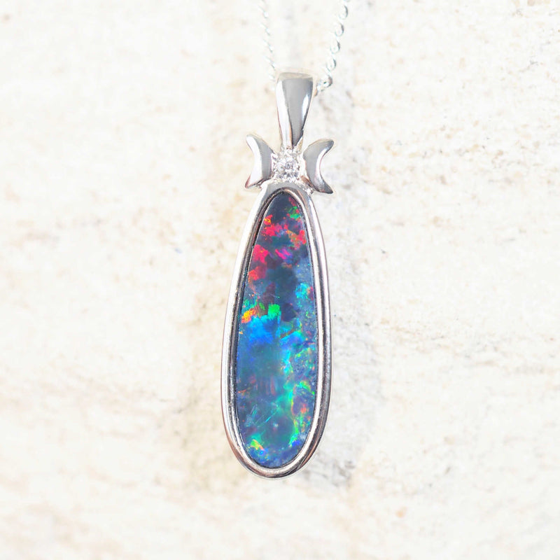 bow design opal pendant