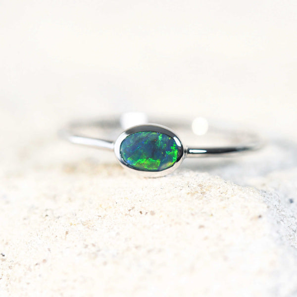 green opal ring