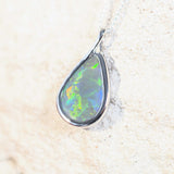 black opal with multi-colour stone necklace