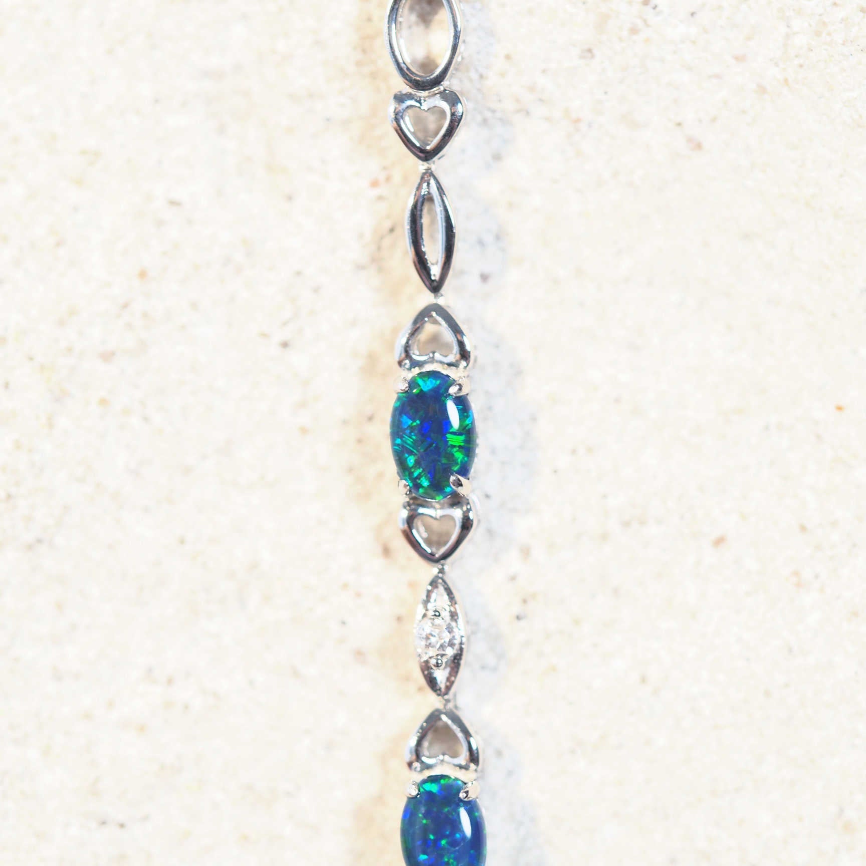 opal bracelet with blue triplet opals