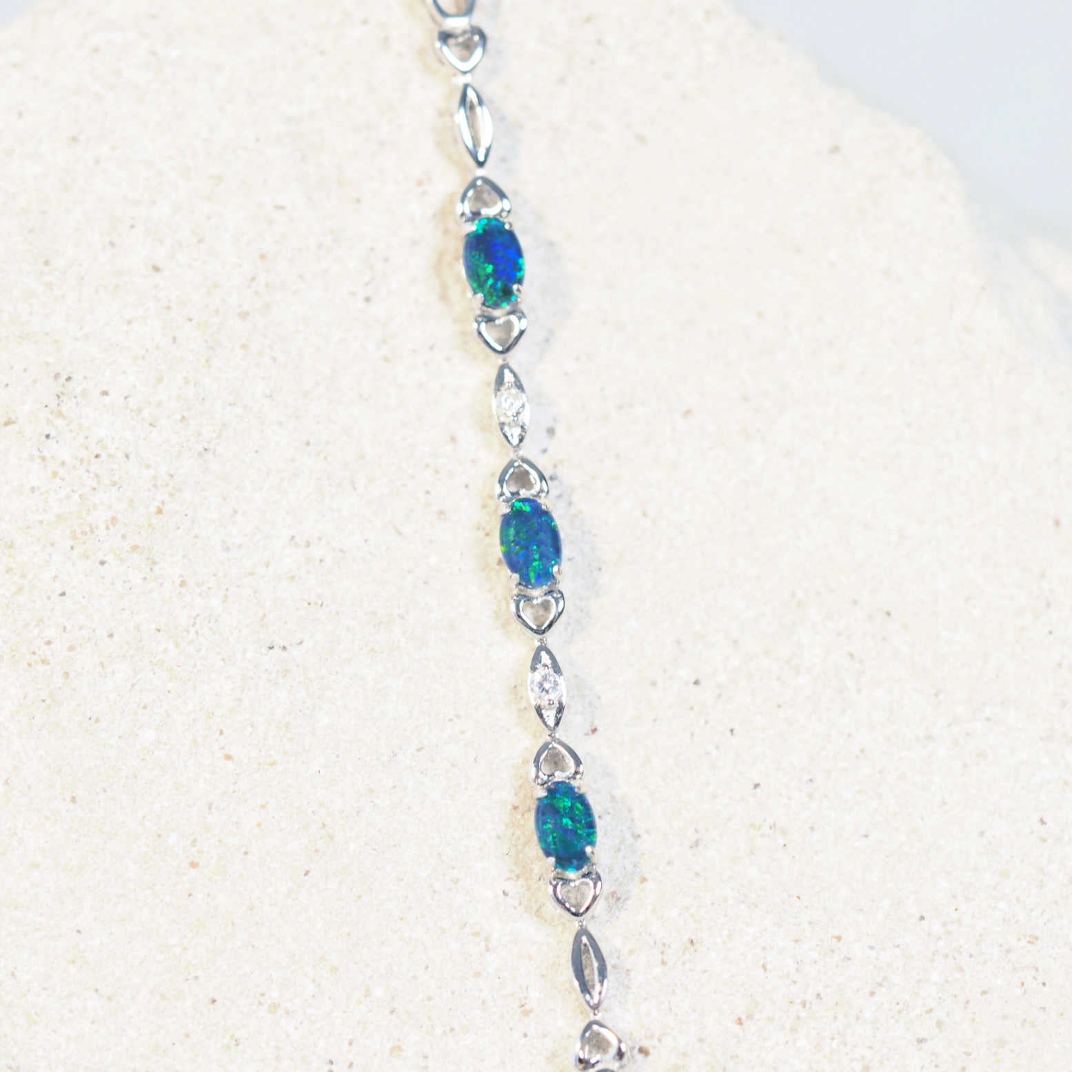 silver opal bracelet