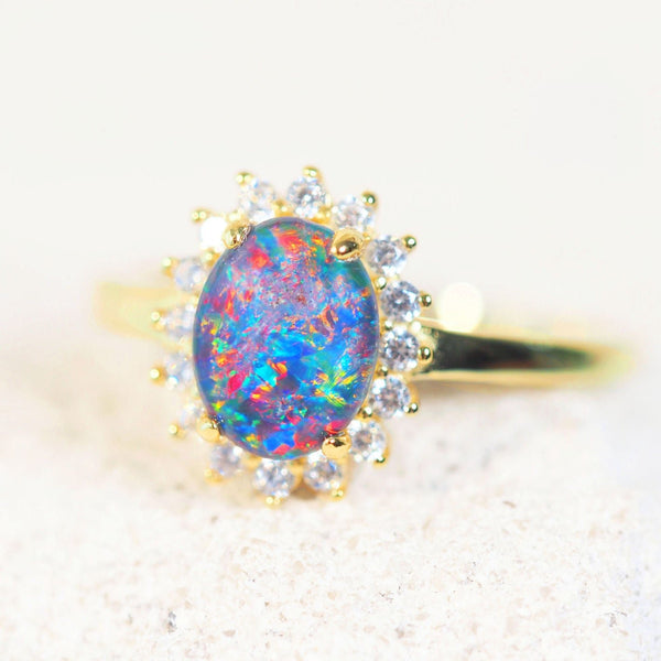 australian triplet opal ring