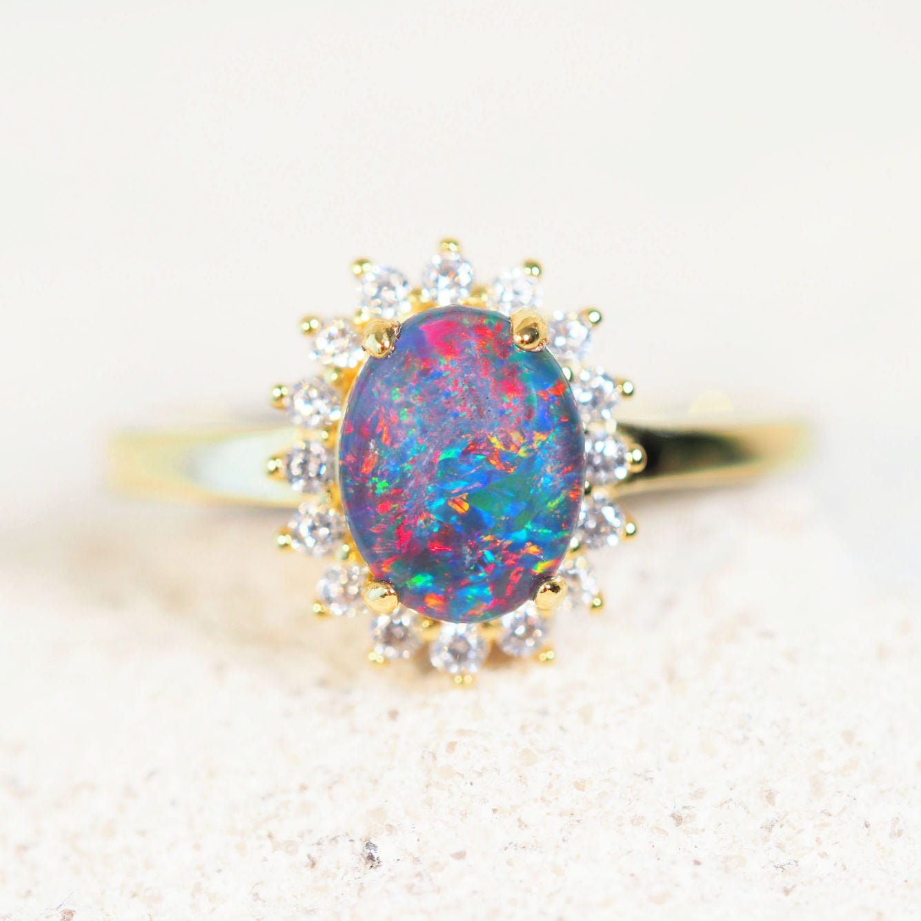 colourful opal ring