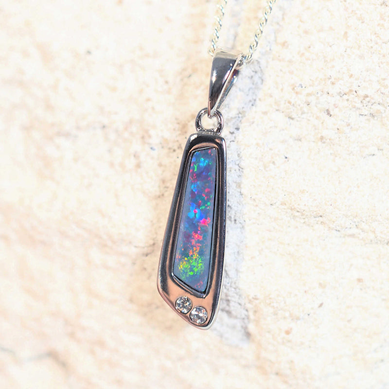 colourful doublet opal pendant