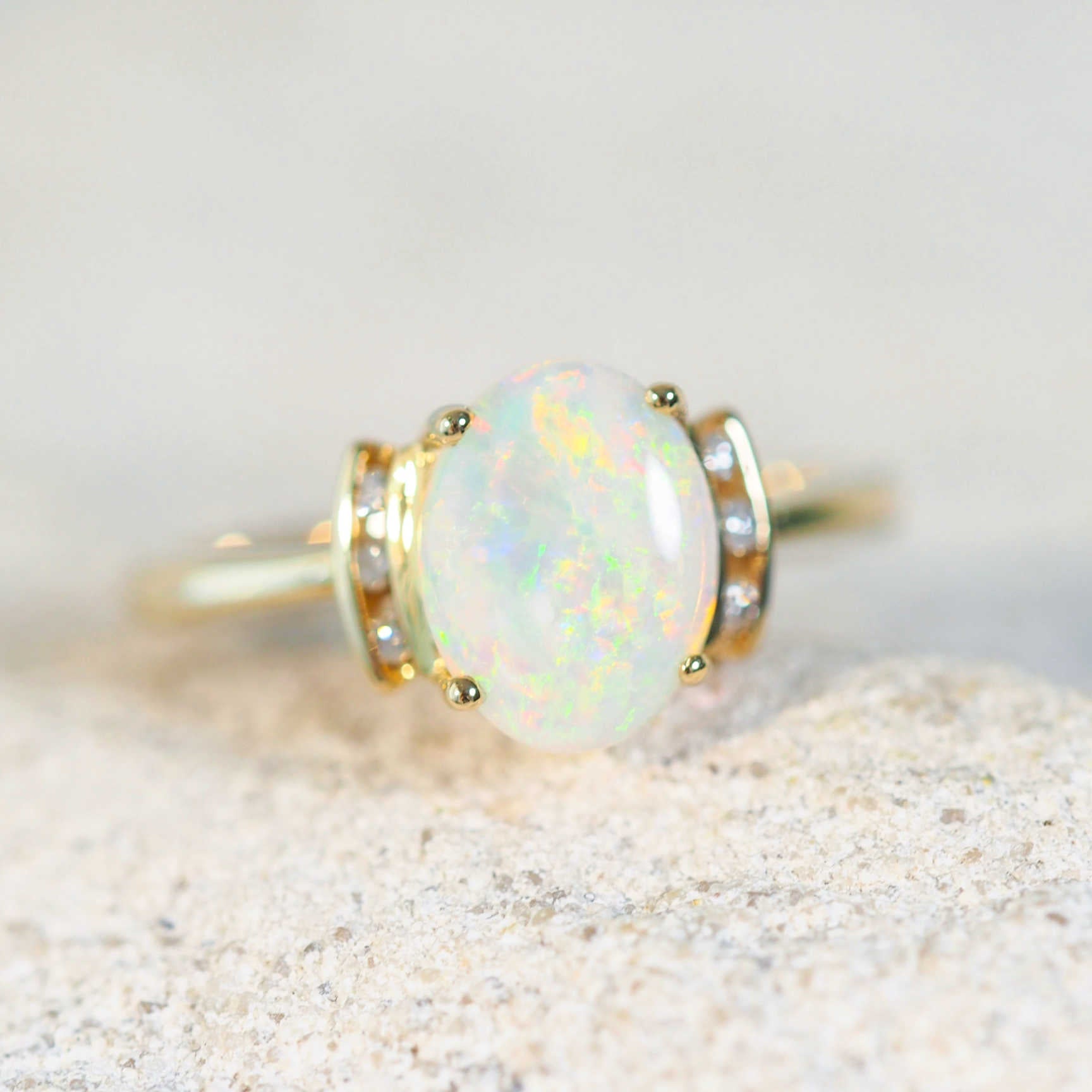 australian crystal opal ring