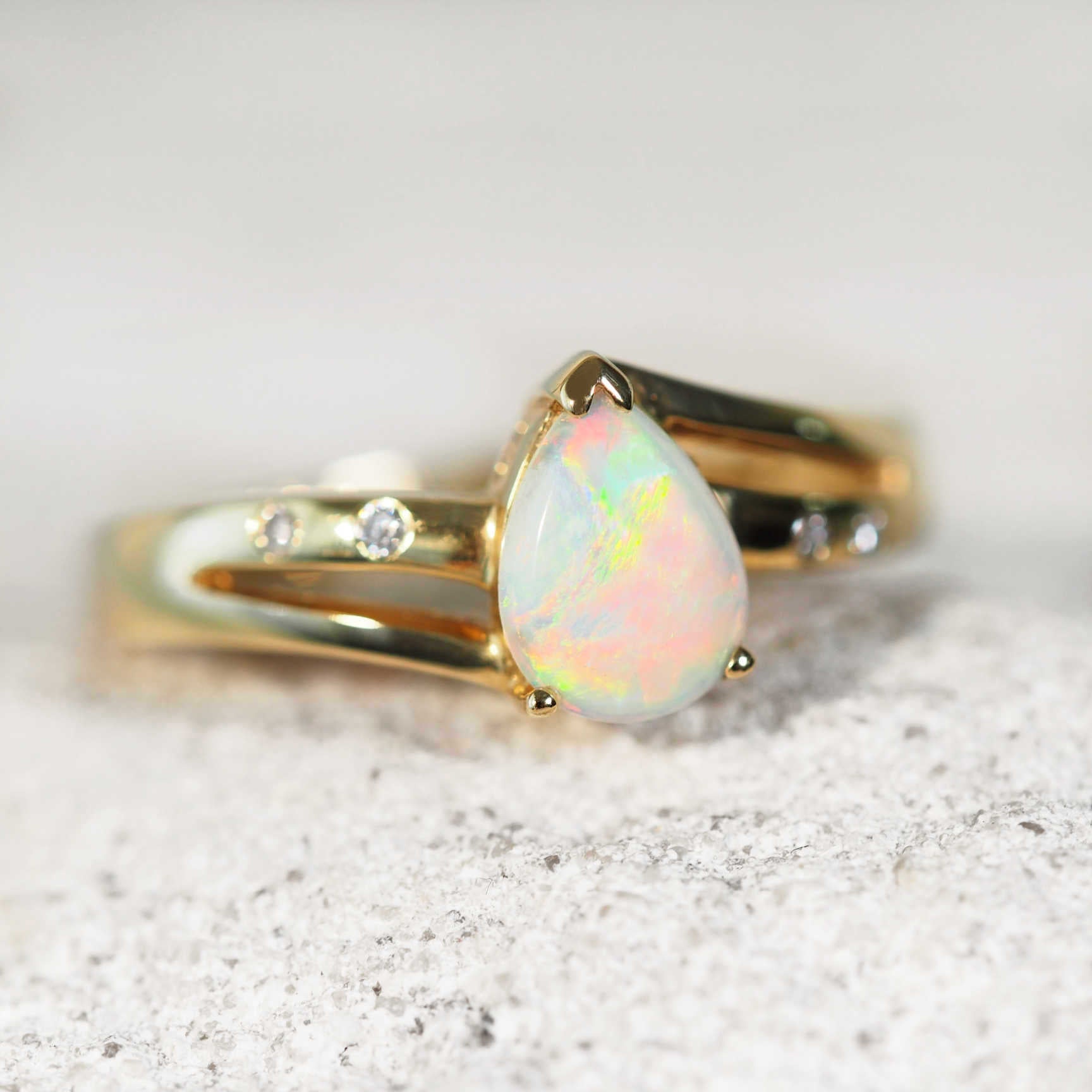 colourful crystal opal ring