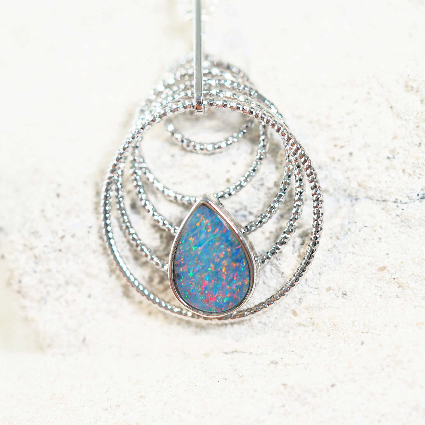 'Spring' Silver Doublet Opal Necklace