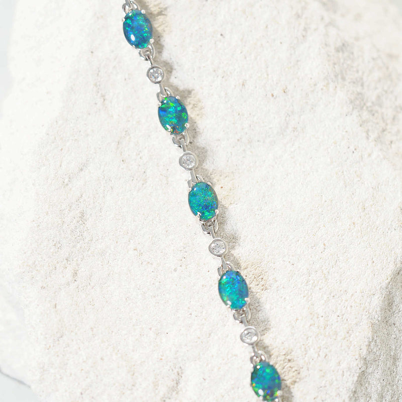 blue and green opal bracelet