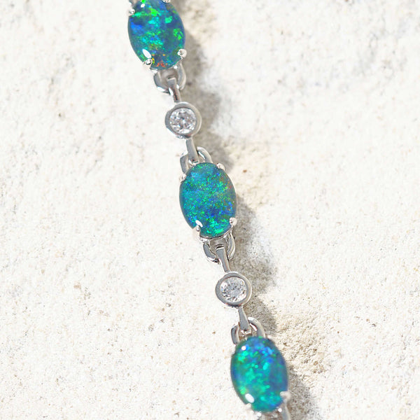 green and blue opal bracelet