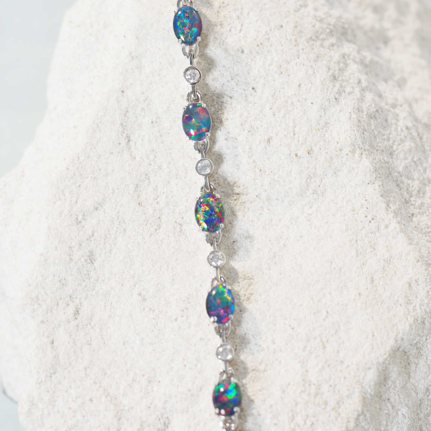 colourful opal and crystal bracelet