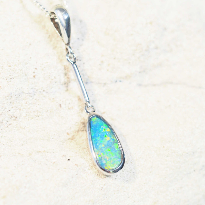 blue and green opal pendant