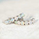 'Tatiana' 14ct White Gold White Opal Earrings