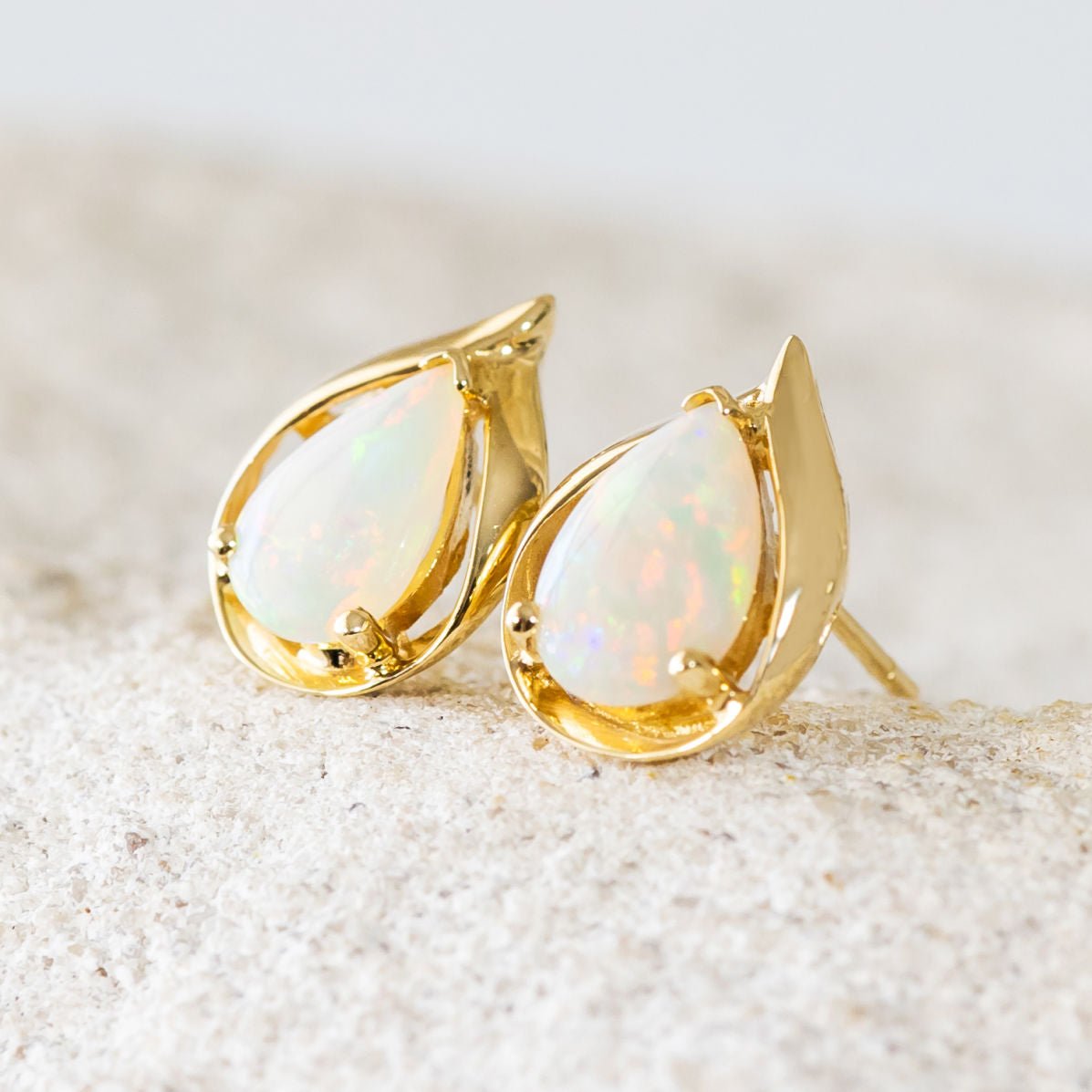 'Valerie' Gold Australian Crystal Opal Earring