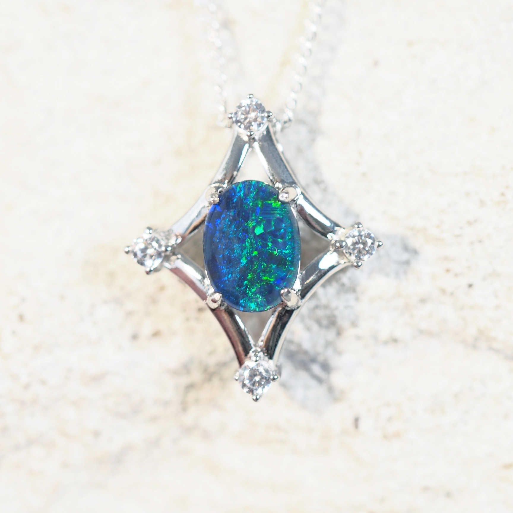 opal pendant set in sterling silver