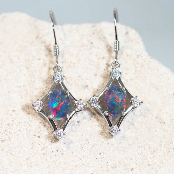 colourful australian opal drop earrings