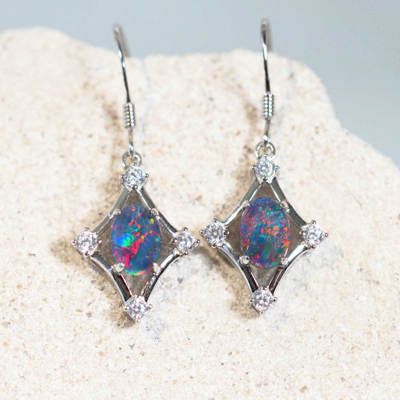 colourful australian opal drop earrings