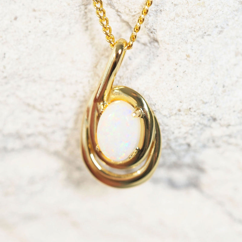 white opal pendant