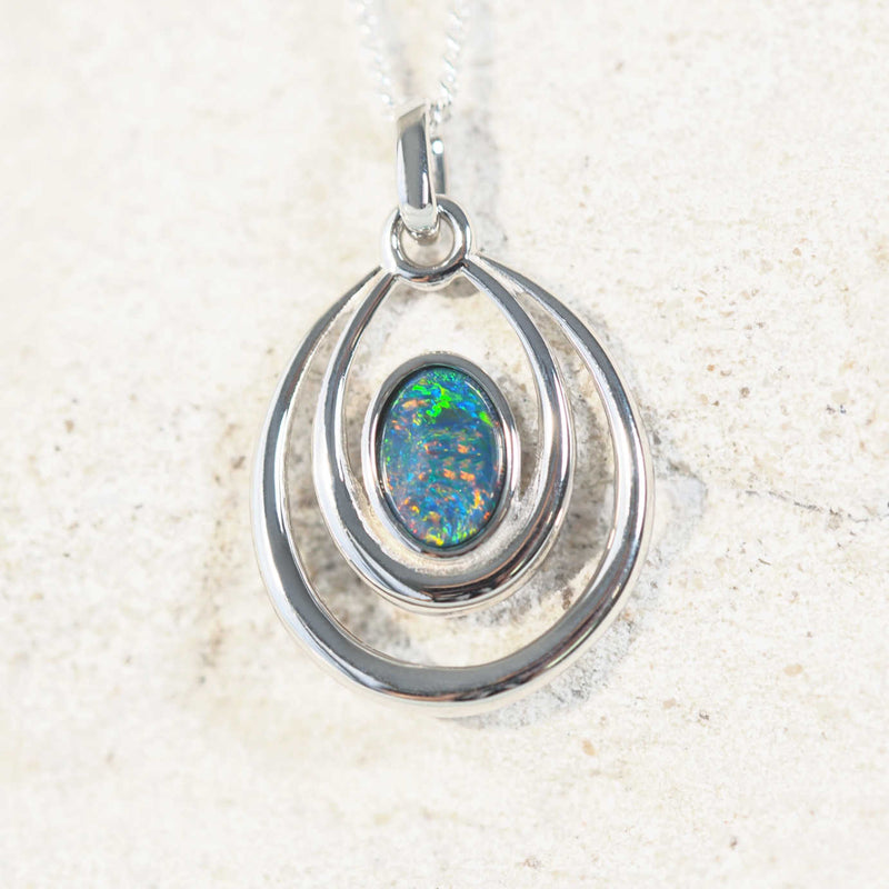 'vittoria' opal pendant set in sterling silver