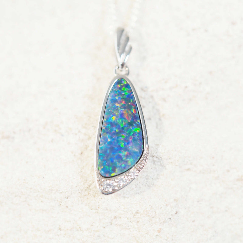 colourful doublet opal pendant