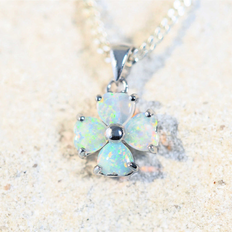 'Zahra Blue' Silver Crystal Opal Pendant