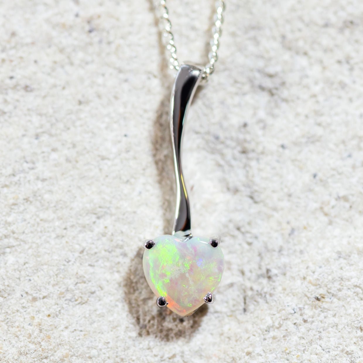 'Adoria' Silver Australian Crystal Opal Necklace Pendant - Black Star Opal